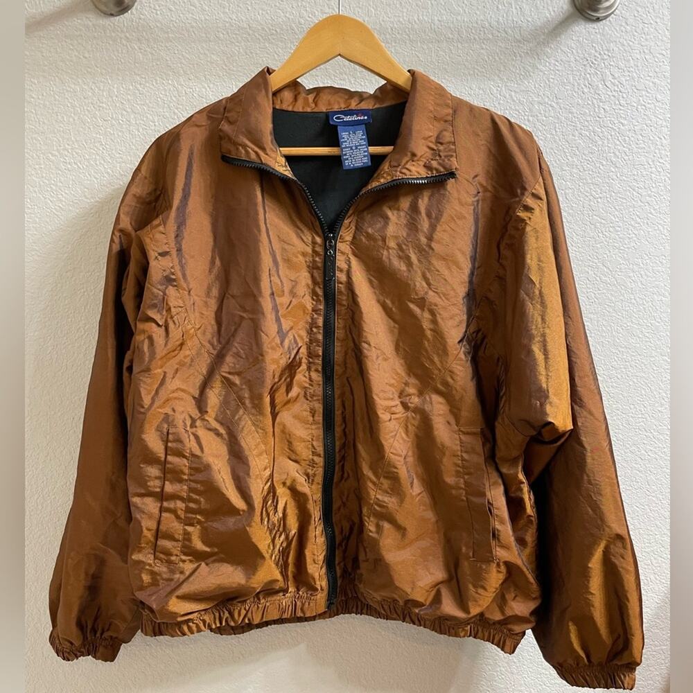 Vintage 80s/90s Catalina Bronze Brown Windbreaker Jacket Women's Large